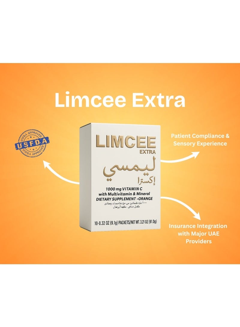 Limcee extra - 1000 mg with Multivitamin & Mineral Dietary Supplement - Orange (Pack of 10 Sachets) - Image 3